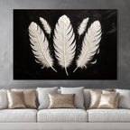 Minimalist Monochrome Feather Wall Art