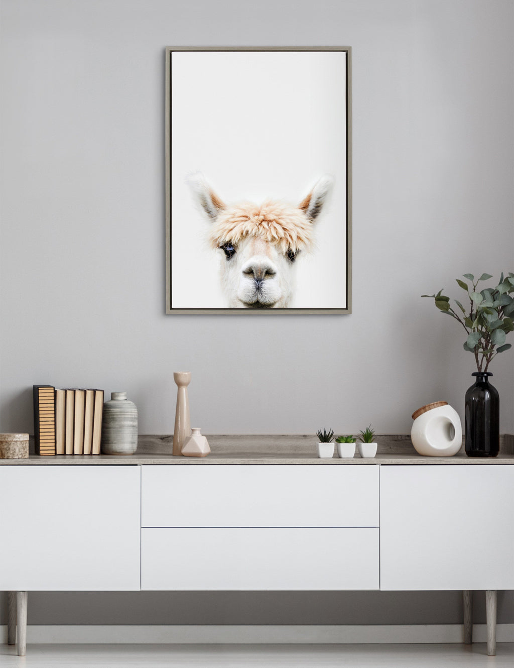 Sylvie Alpaca Bangs Framed Canvas by Amy Peterson Art Studio