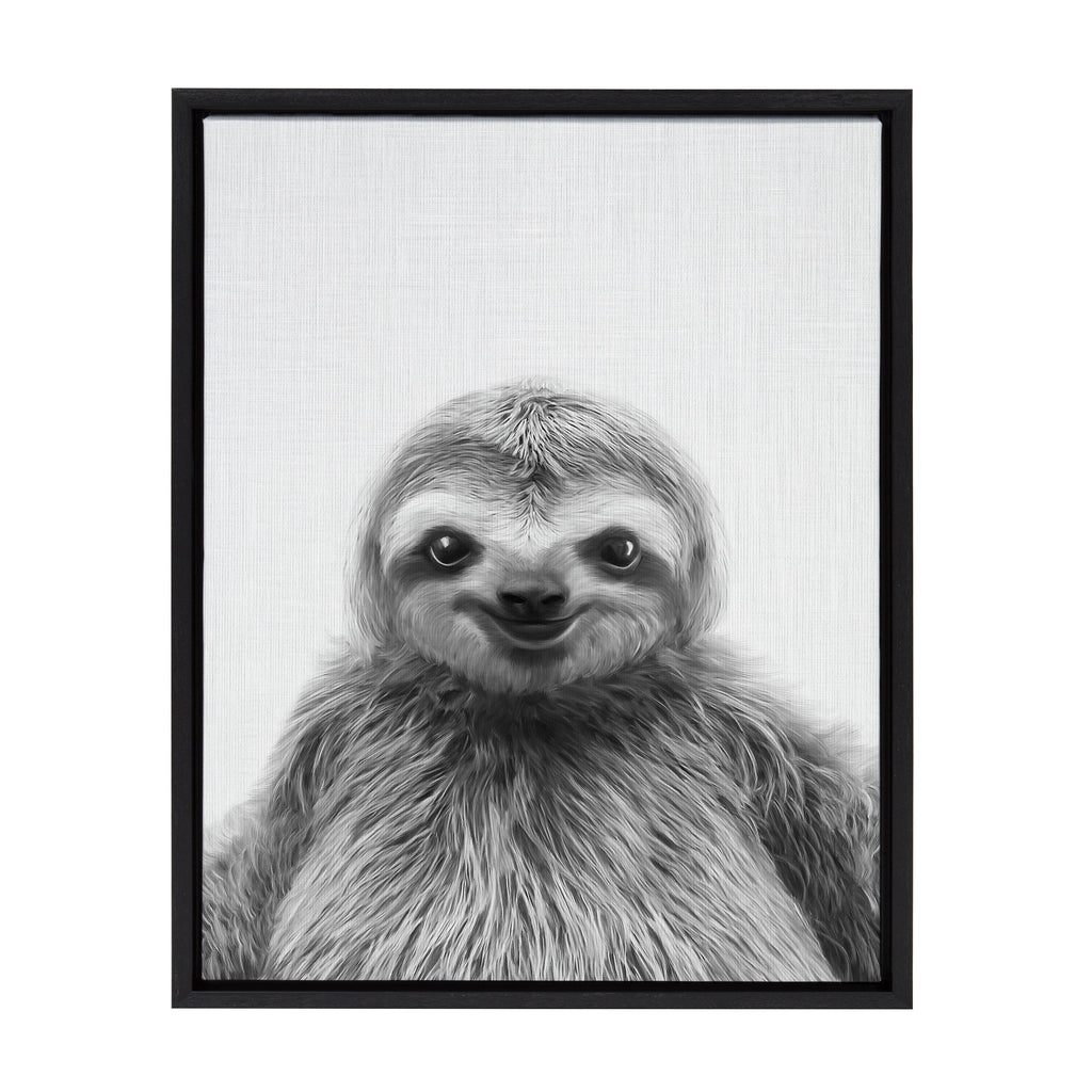 Sylvie Sloth Framed Canvas by Simon Te Tai