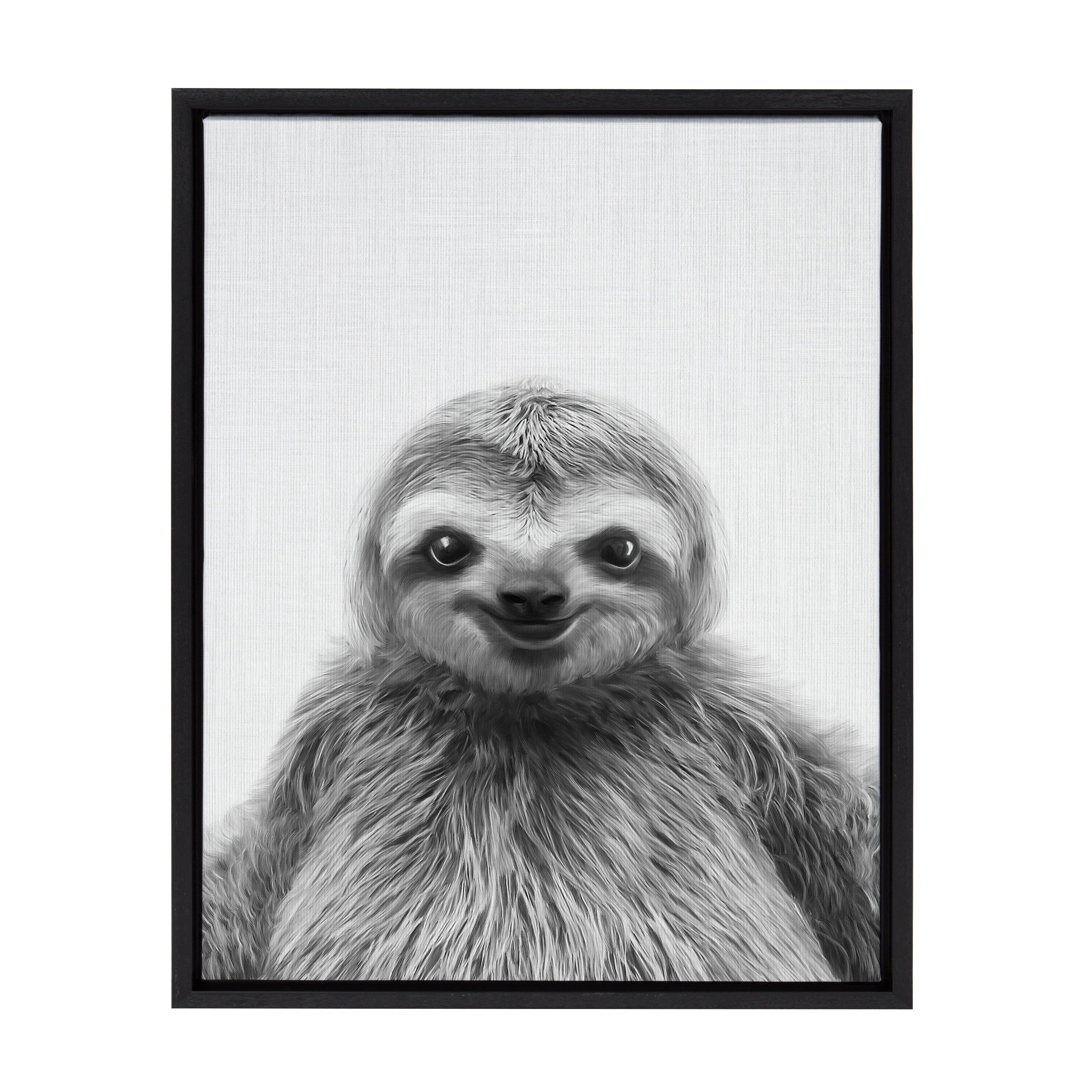 Sylvie Sloth Framed Canvas by Simon Te Tai