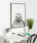 Sylvie Sloth Framed Canvas by Simon Te Tai