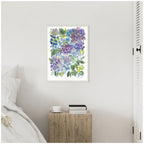 Sylvie Watercolor Purple Hydrafloral Framed Canvas by Patricia Shaw
