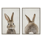 Sylvie Bunny Portrait and Bunny Tail Framed Canvas Art Set by Amy Peterson Art Studio