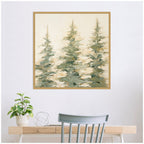 Sylvie Evergreen Trees Abstract Framed Canvas by The Creative Bunch Studio