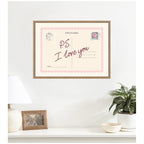 PS I Love You Postcard by Lucky Guava Framed Canvas Wall Art Print