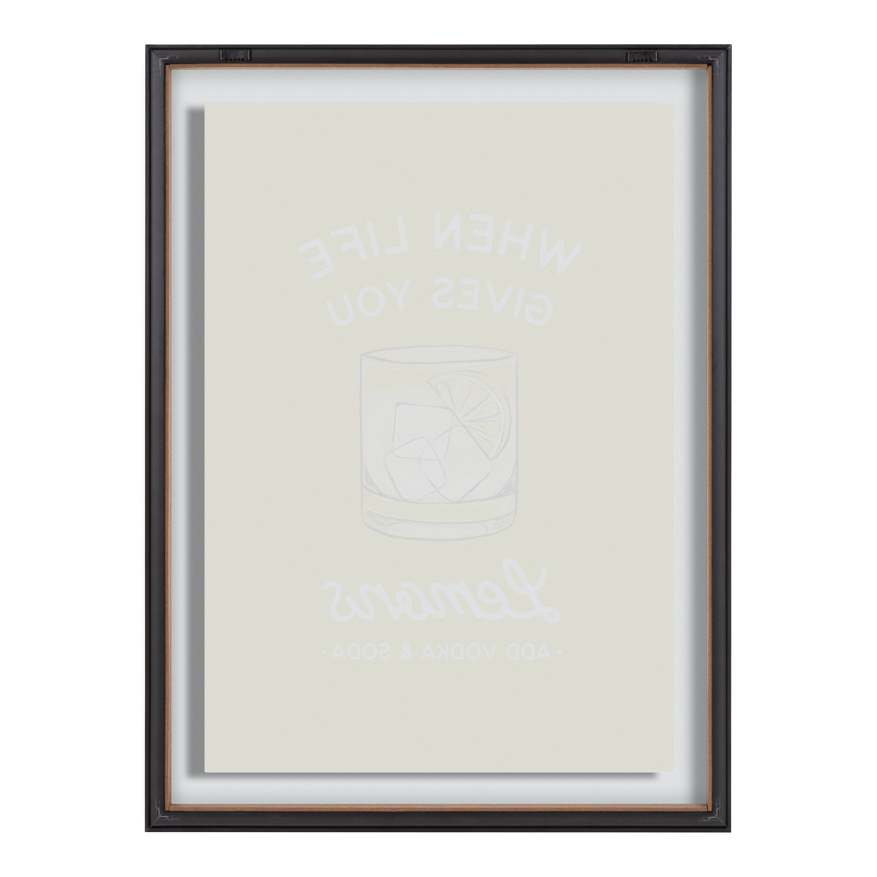 Blake When Life Gives You Lemons Yellow Framed Printed Glass by The Creative Bunch Studio