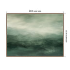Tonal Abstract Comforting Sage Emerald Forest Green Landscape Horizontal by The Creative Bunch Studio Framed Canvas Wall Art Print