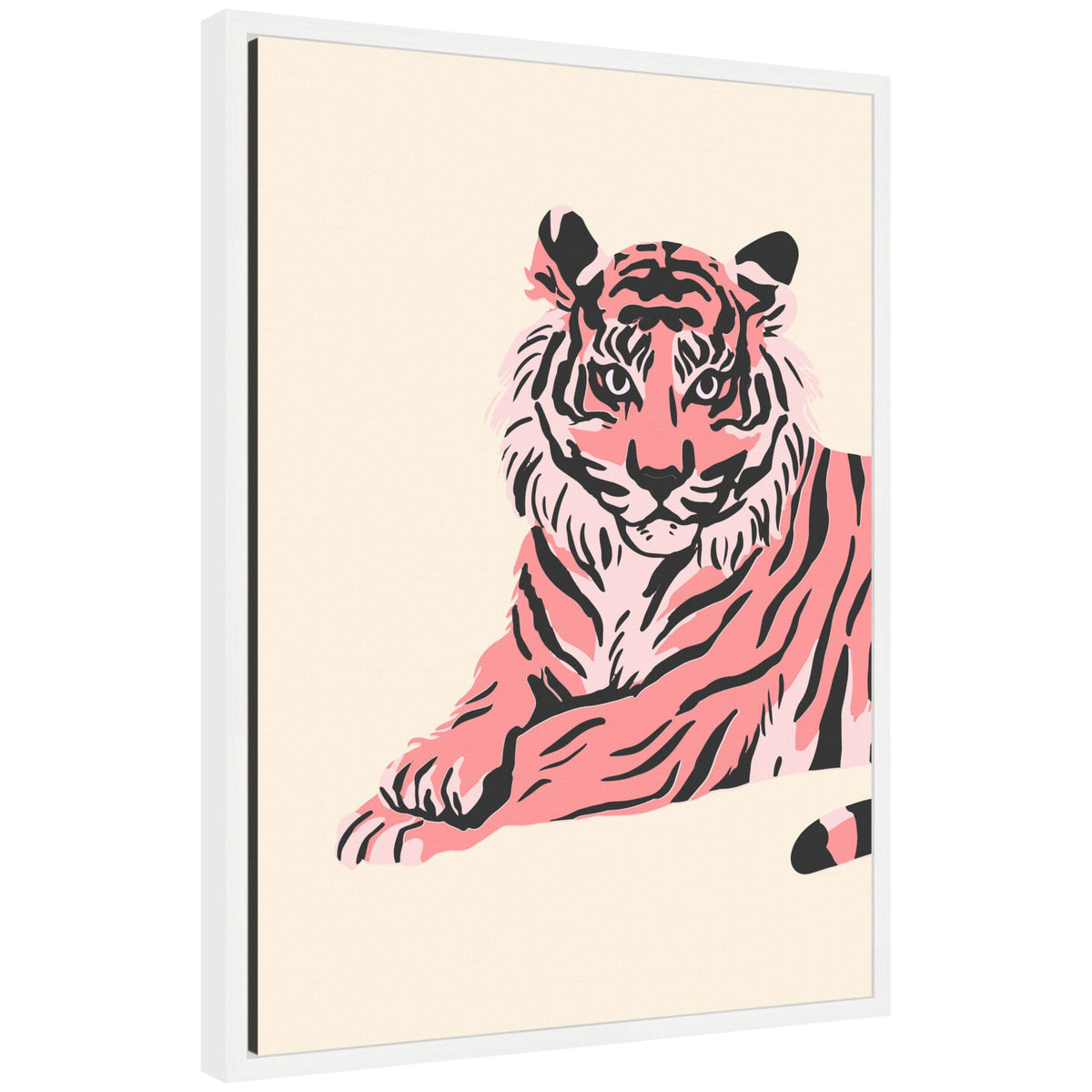 Sylvie Trendy Tiger Framed Canvas by Honey Island Studio