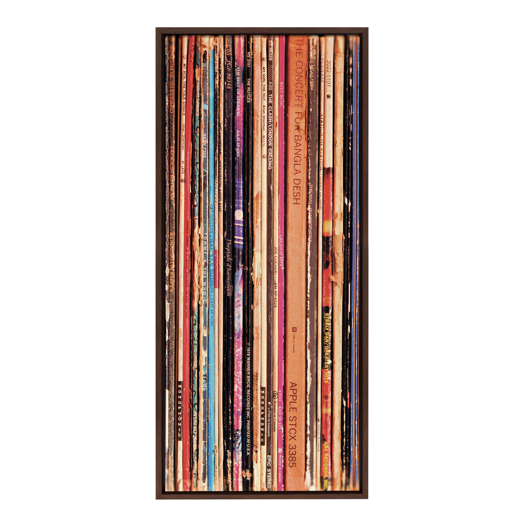Sylvie Records Framed Canvas by Robert Cadloff of Bomobob