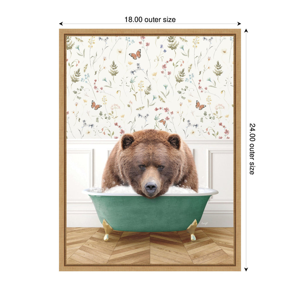 Sylvie Big Bear in Meadow Bathtub Framed Canvas by Amy Peterson
