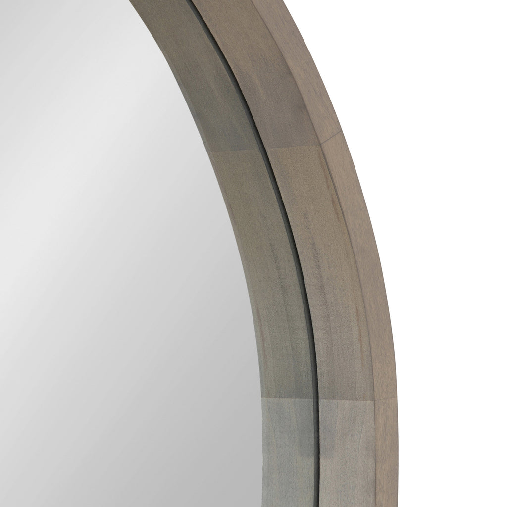 Hutton Round Wood Wall Mirror
