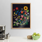 Blake Dark Flora Framed Printed Glass by Hannah Beisang