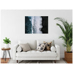 Sylvie Ocean Waves on the Black Beach in Iceland Framed Canvas by Michael Schauer