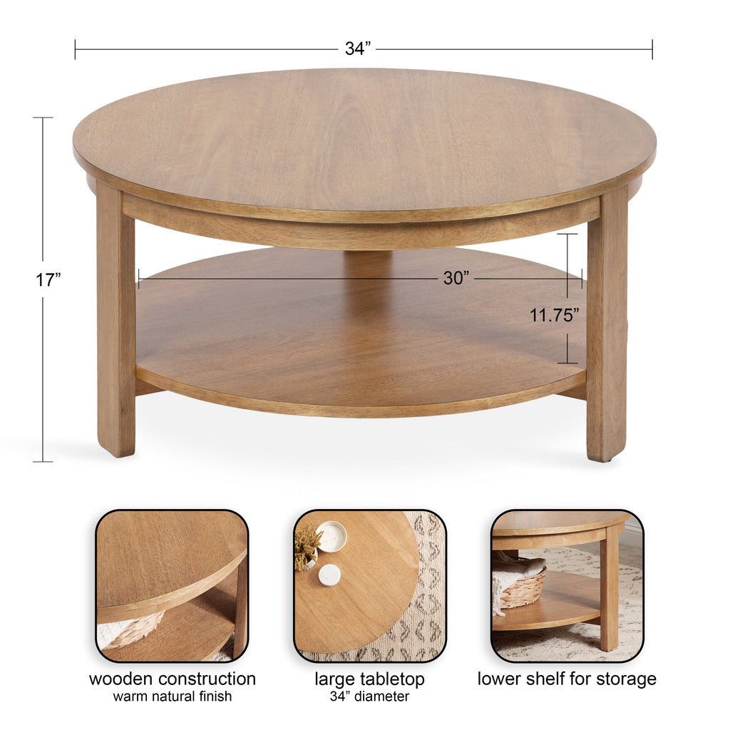 Foxford Round Wood Coffee Table