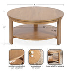 Foxford Round Wood Coffee Table