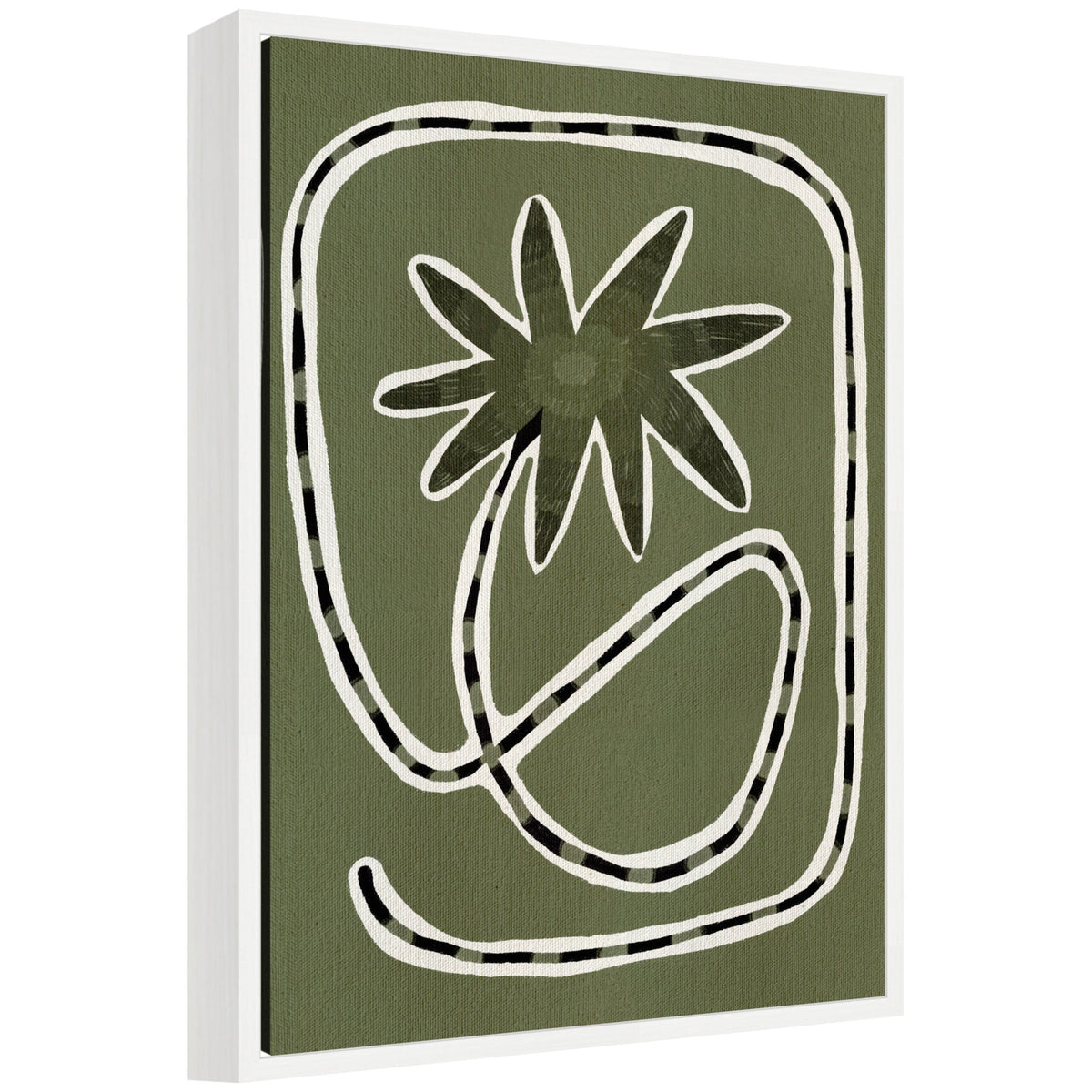 Sylvie Delicate Bloom 18 Framed Canvas by Shatha Al Dafai