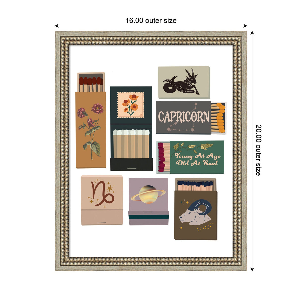 Capricorn Matchbooks 14x18 FC by Megan Ryan Framed Wall Art Print
