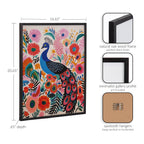 Gallery Bright Colorful Boho Peacock and Botanicals Print by The Creative Bunch Studio