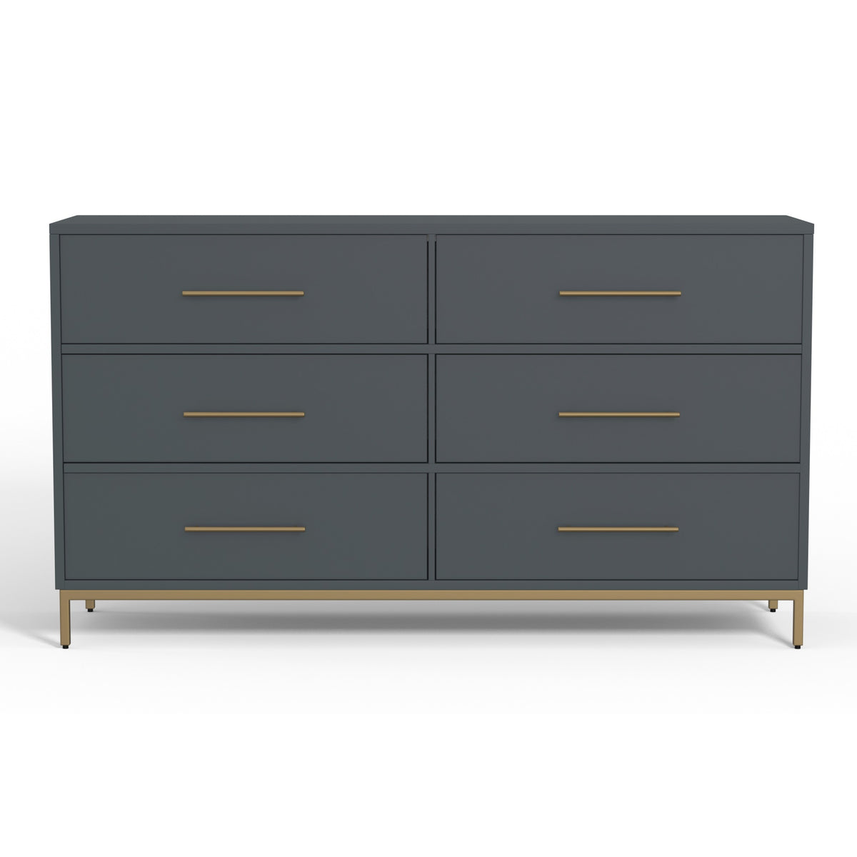 Madelyn Six Drawer Dresser, Slate Gray