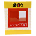 School Smart Heavyweight Two-Pocket Poly Folder With Fasteners, Red, Pack Of 25