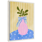 Sylvie Pink Vase Framed Canvas by Nikita Jariwala