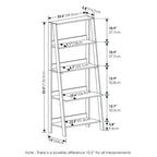 Furinno Ladder Bookcase Display Shelf, 5-Tier, Espresso