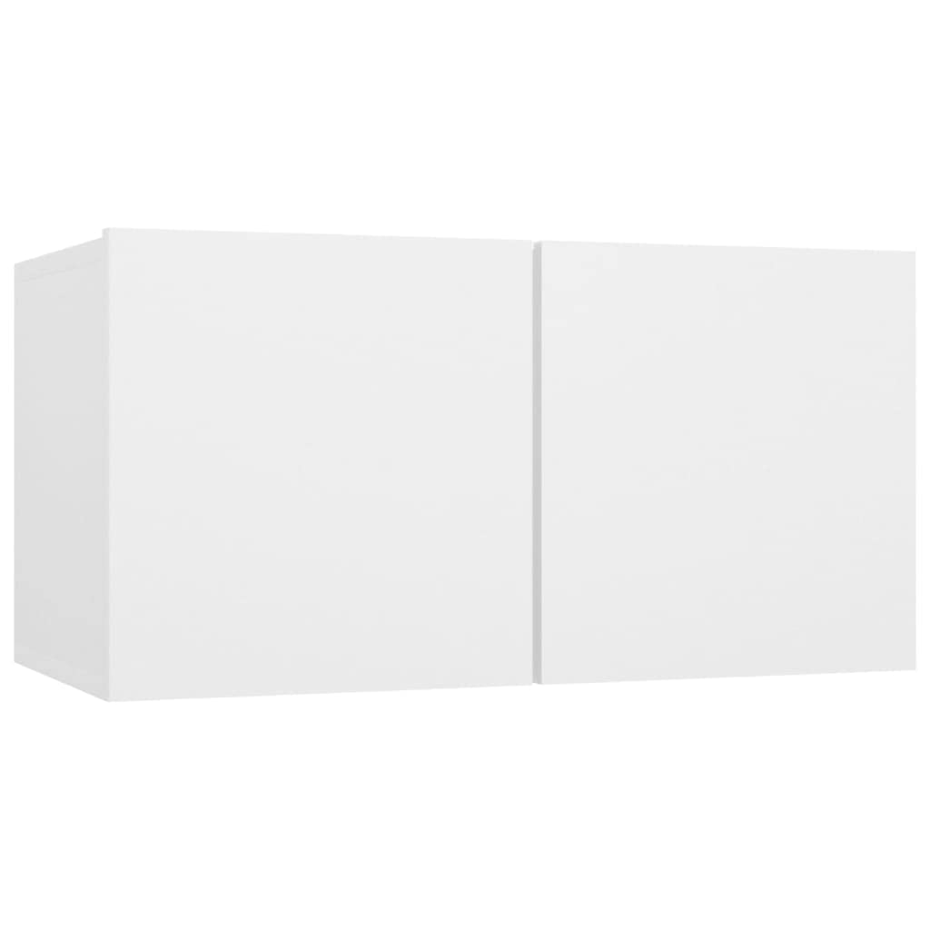 vidaXL TV Stand Set 7 Piece Home Living Room Bedroom Furniture HiFi Stereo Cabinet TV Stand Media Unit Entertainment Center Engineered Wood White