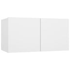 vidaXL TV Stand Set 7 Piece Home Living Room Bedroom Furniture HiFi Stereo Cabinet TV Stand Media Unit Entertainment Center Engineered Wood White