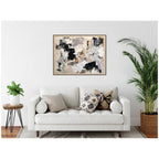 Expressive Tonal Neutral Abstract by The Creative Bunch Studio Framed Canvas Wall Art Print