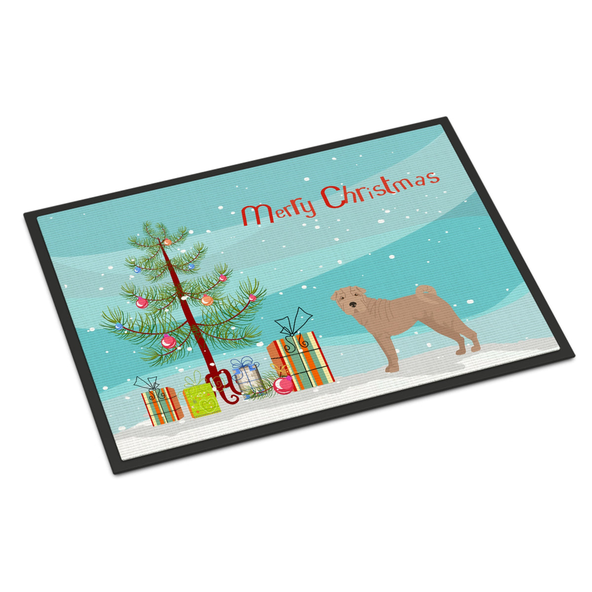 Shar Pei Christmas Tree Indoor Or Outdoor Mat 18X27