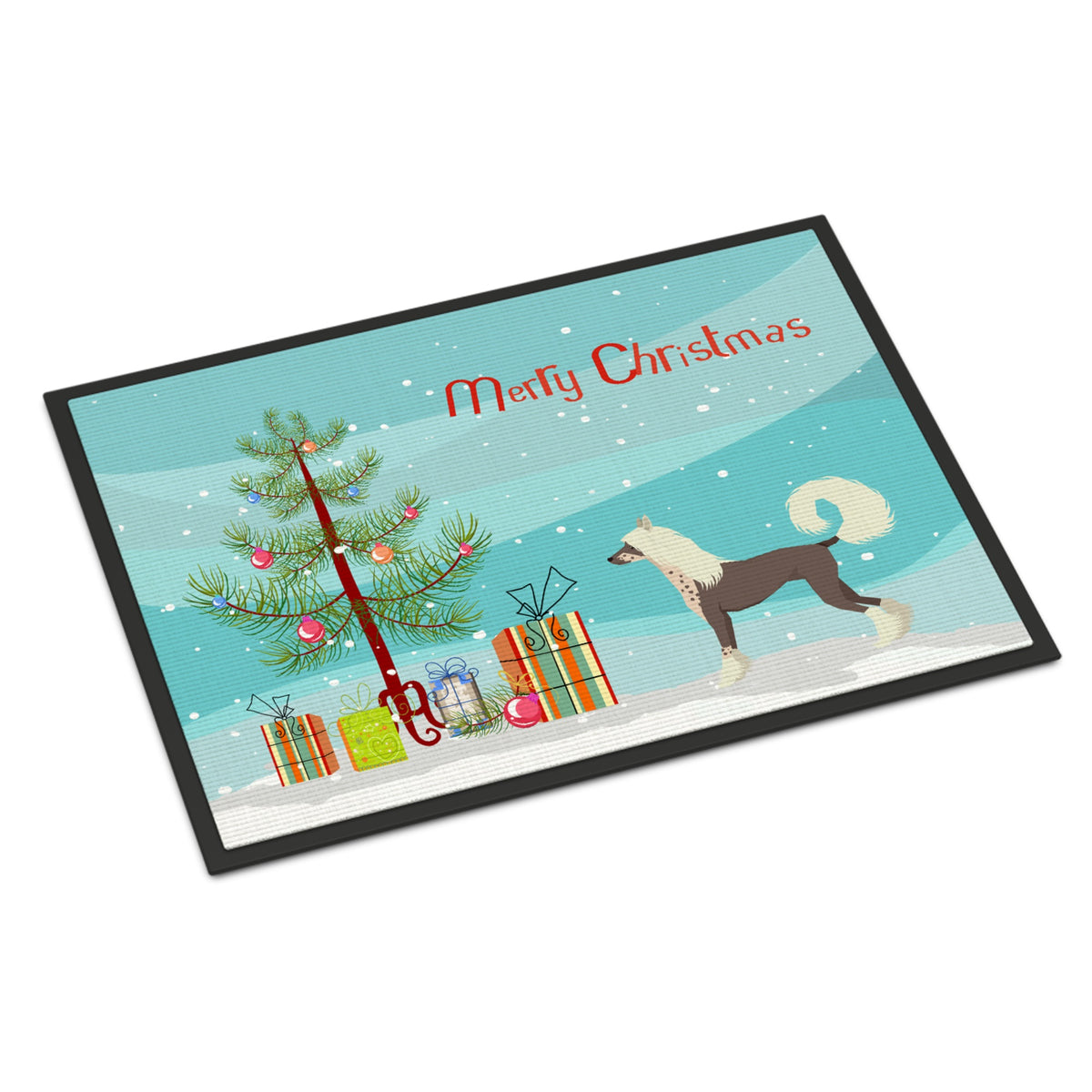 Chinese Crested Christmas Tree Indoor Or Outdoor Mat 18X27