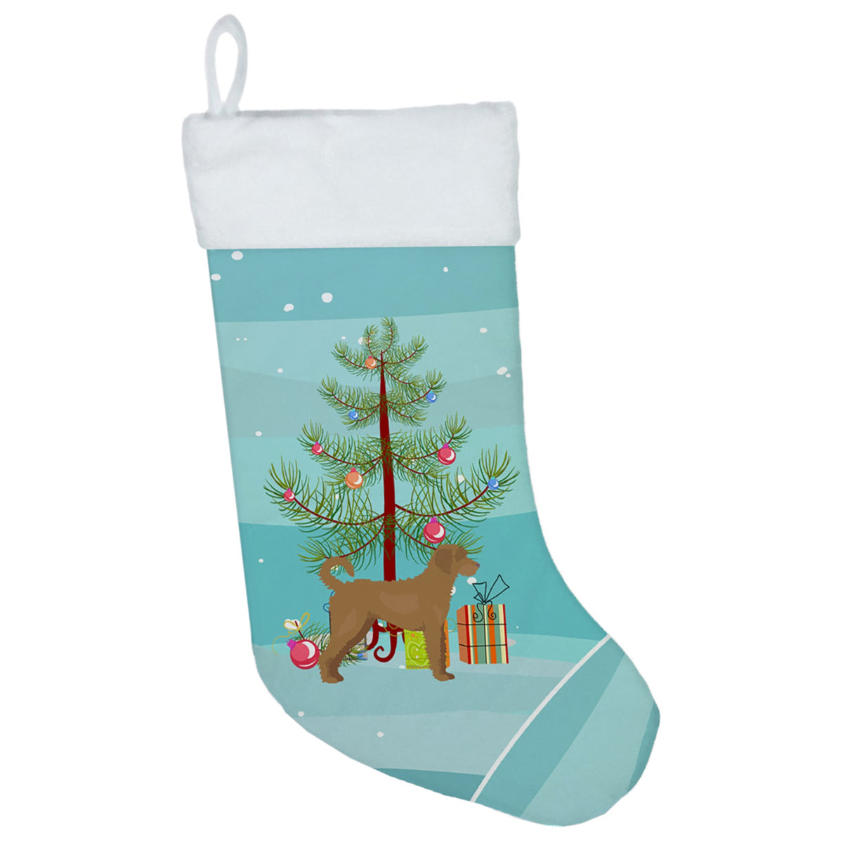 Tan Labradoodle Christmas Tree Christmas Stocking