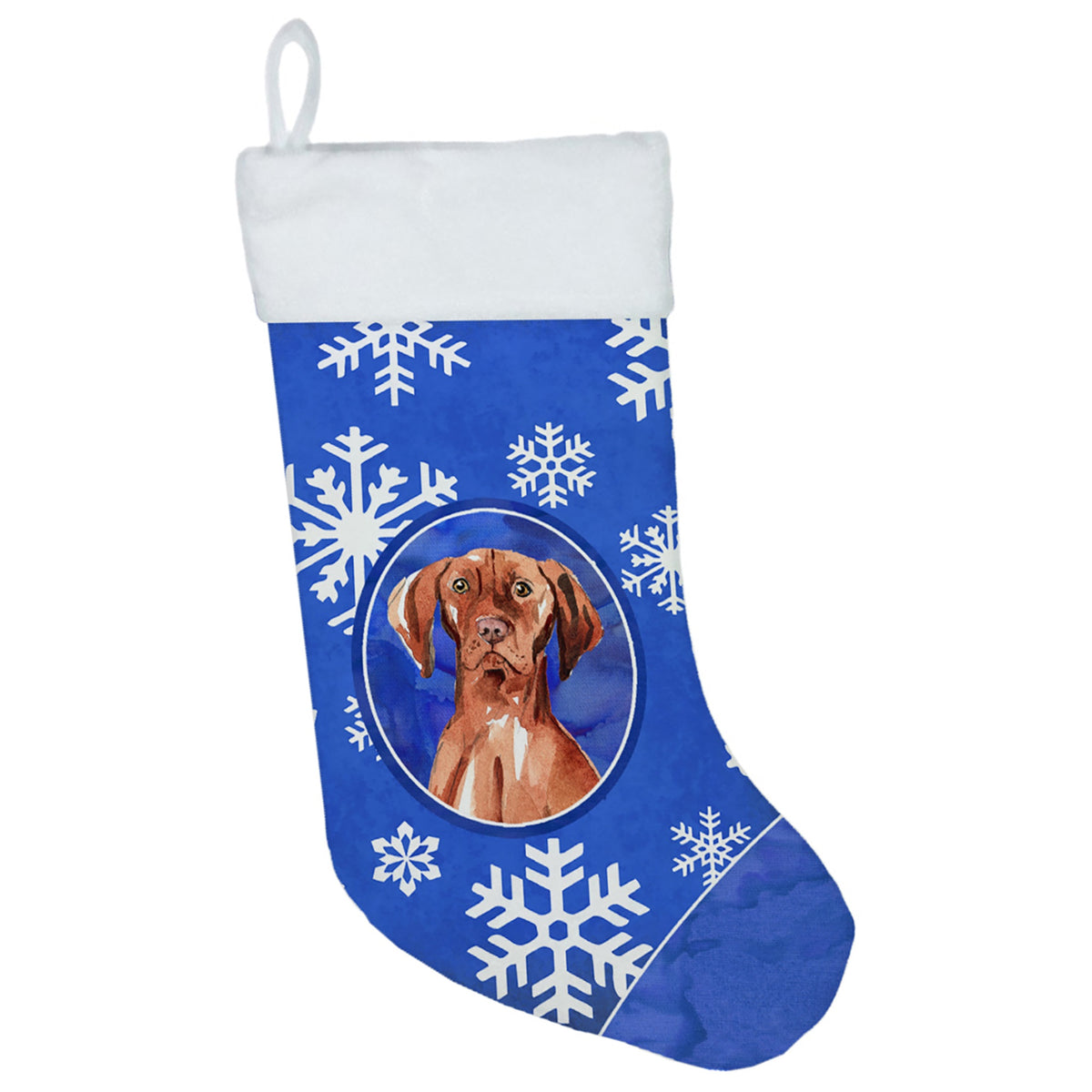 Vizsla Winter Snowflakes Christmas Stocking