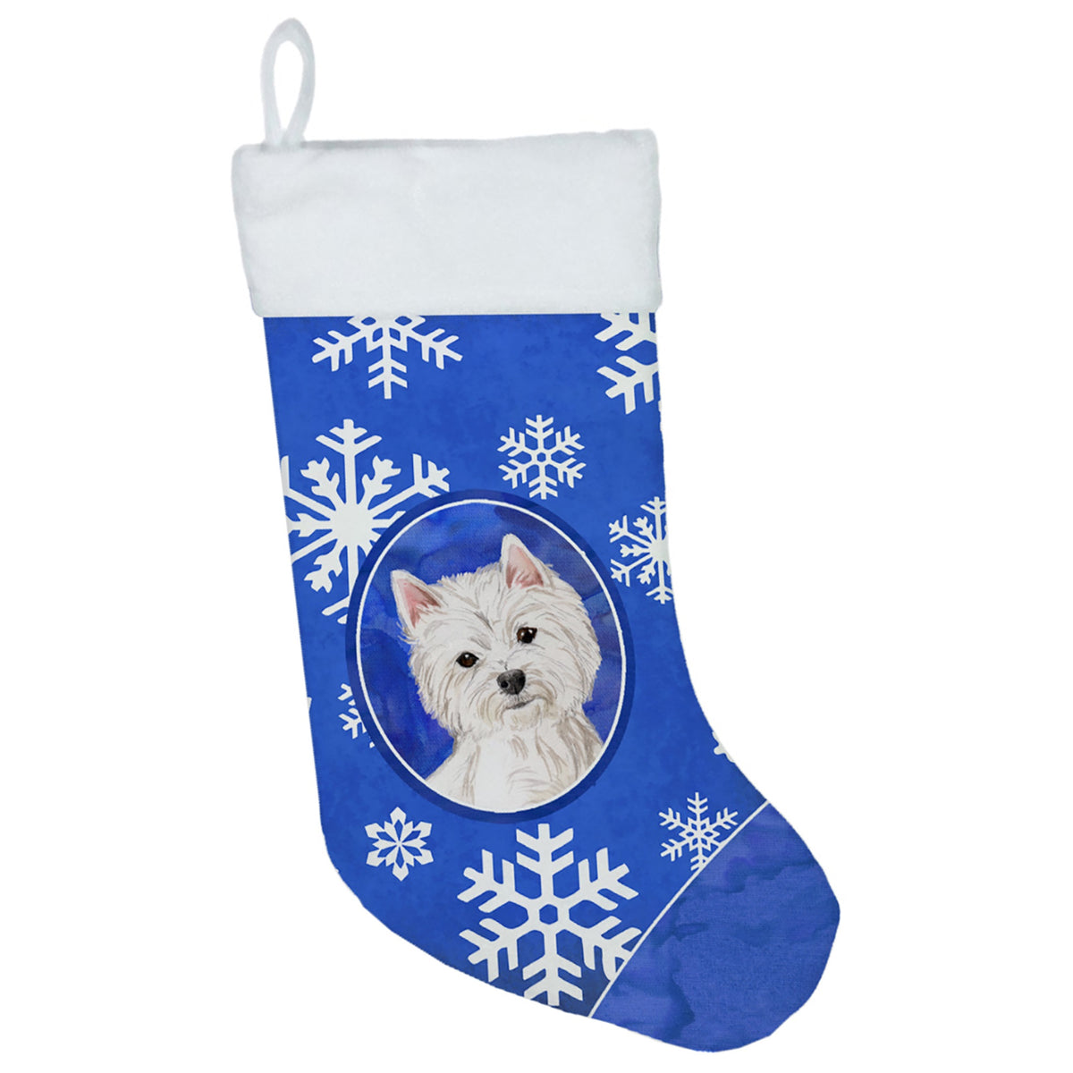Winter Snowflakes Westie Christmas Stocking