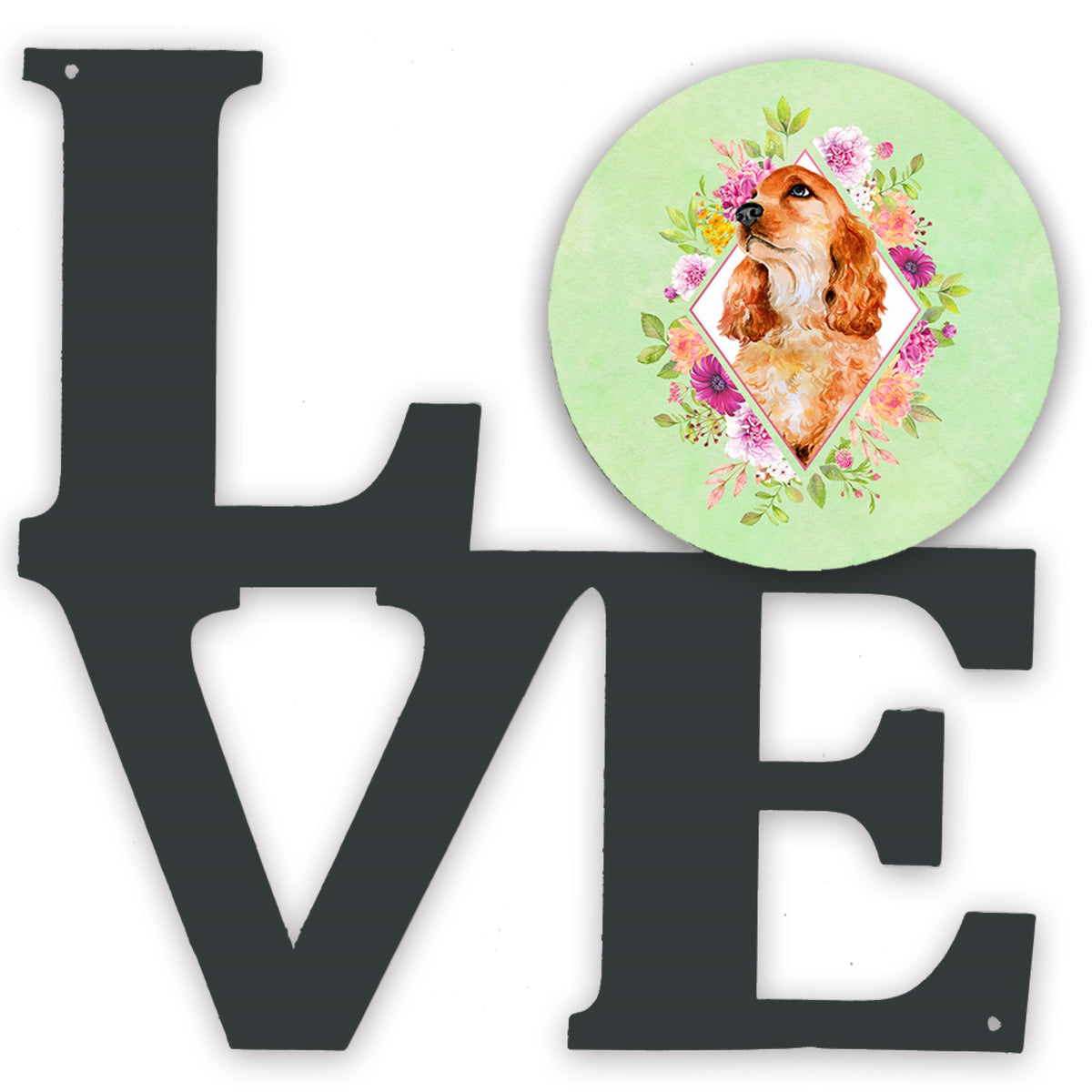 Chow Chow #2 Green Flowers Metal Wall Artwork Love