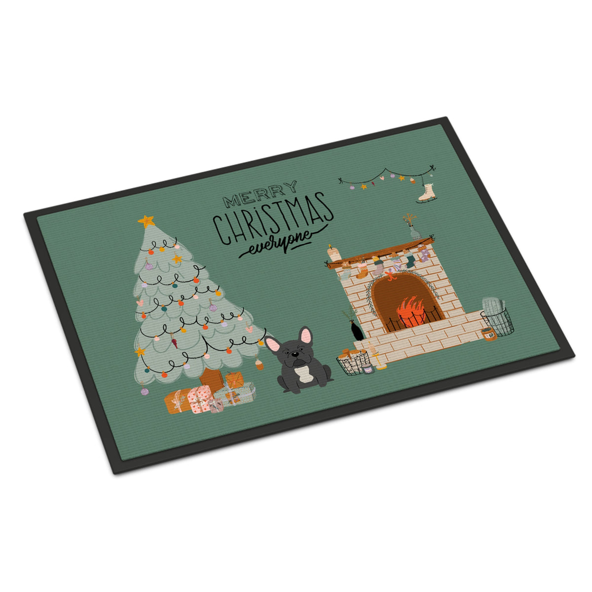 Black French Bulldog Christmas Everyone Indoor Or Outdoor Mat 24X36