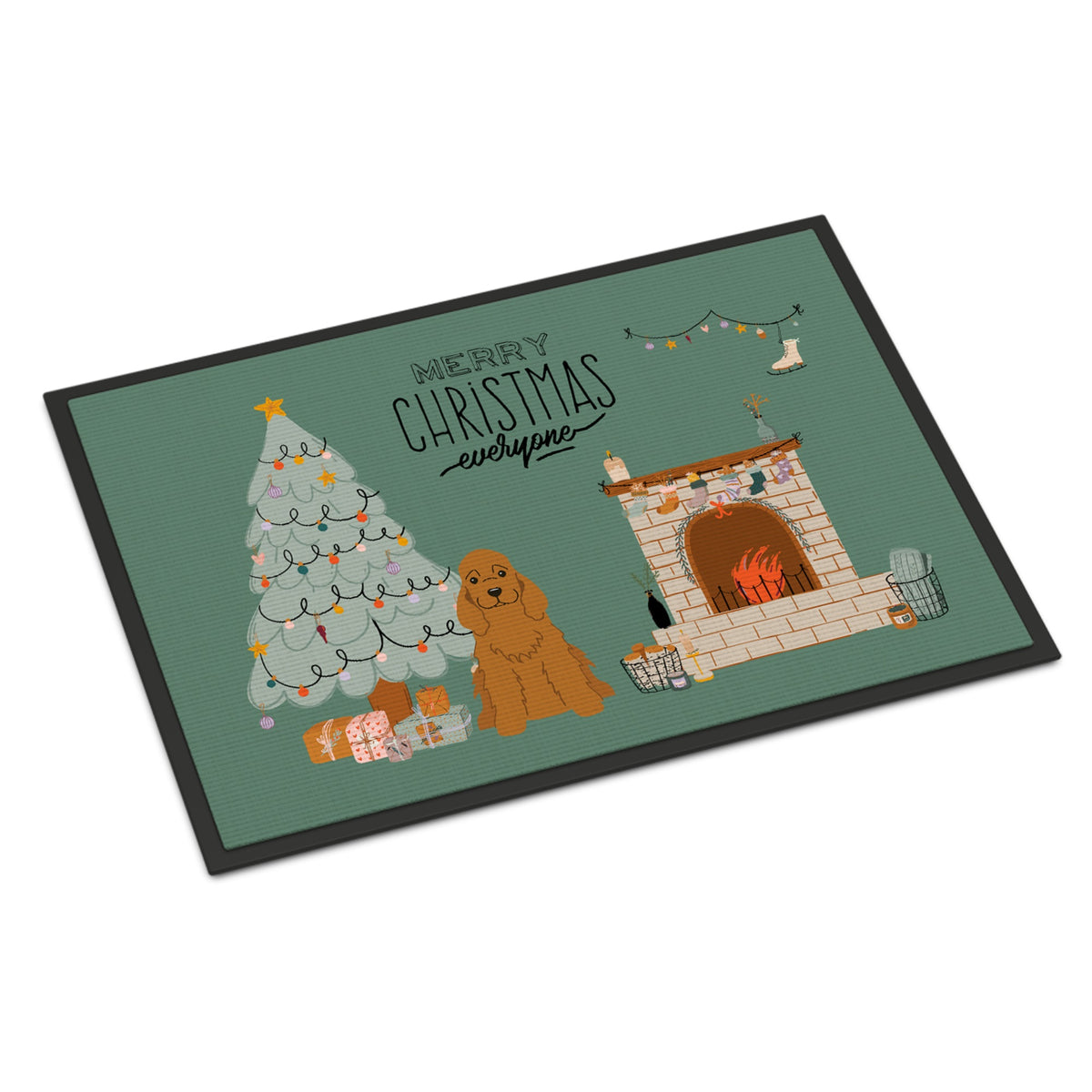 Red Cocker Spaniel Christmas Everyone Indoor Or Outdoor Mat 24X36