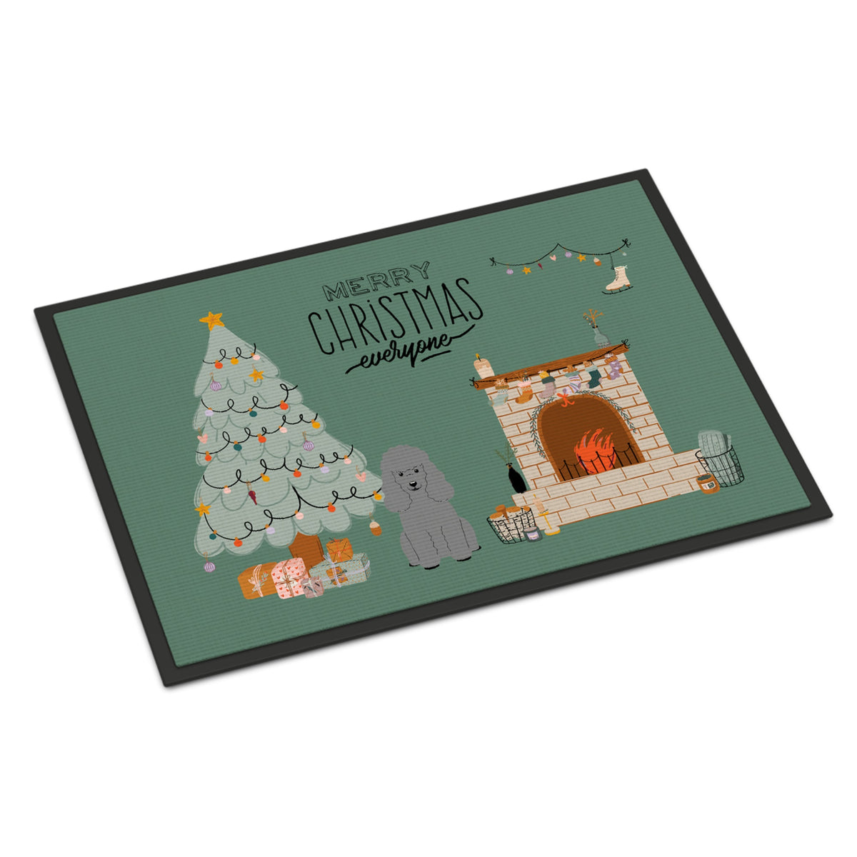 Silver Poodle Christmas Everyone Indoor Or Outdoor Mat 18X27