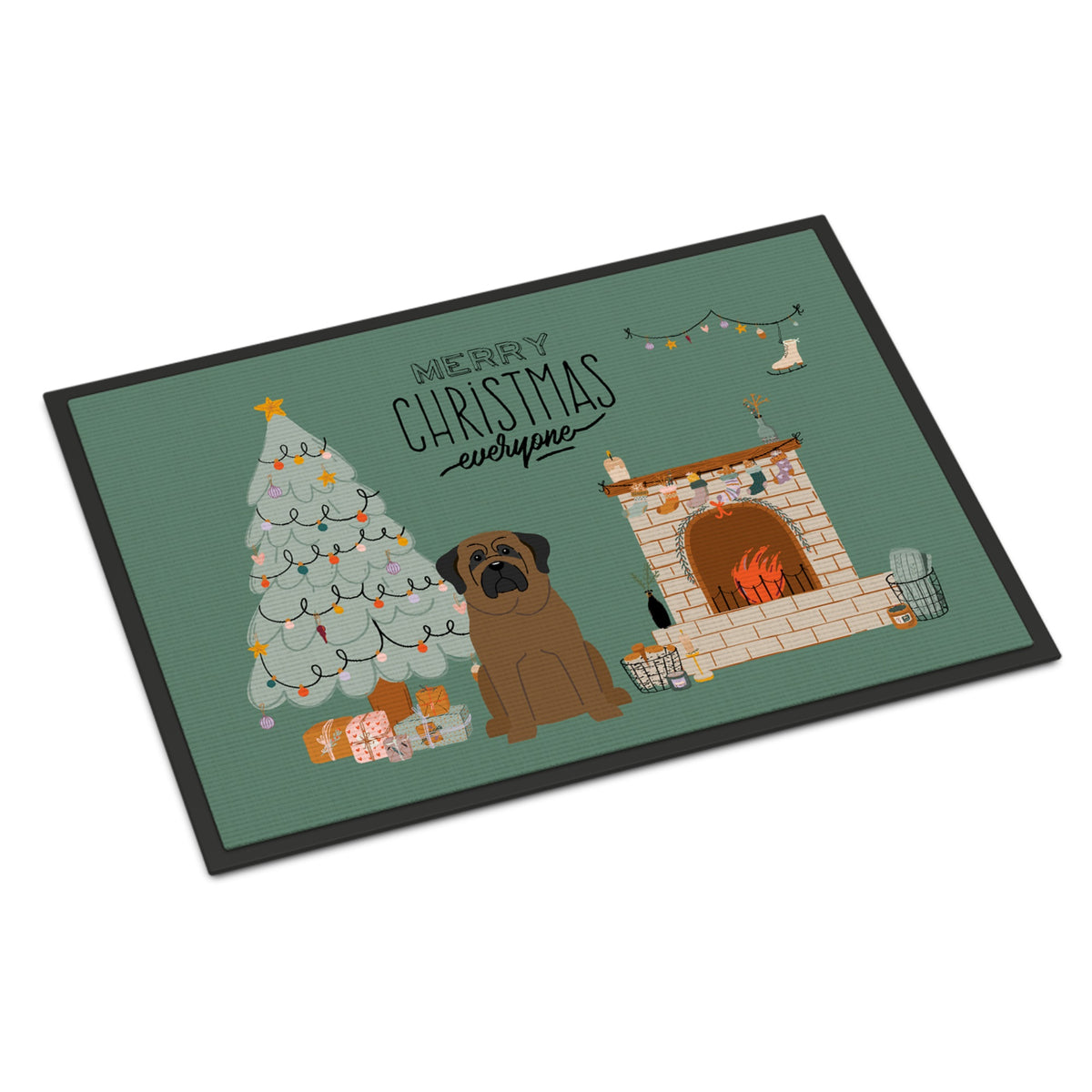 Bullmastiff Christmas Everyone Indoor Or Outdoor Mat 18X27