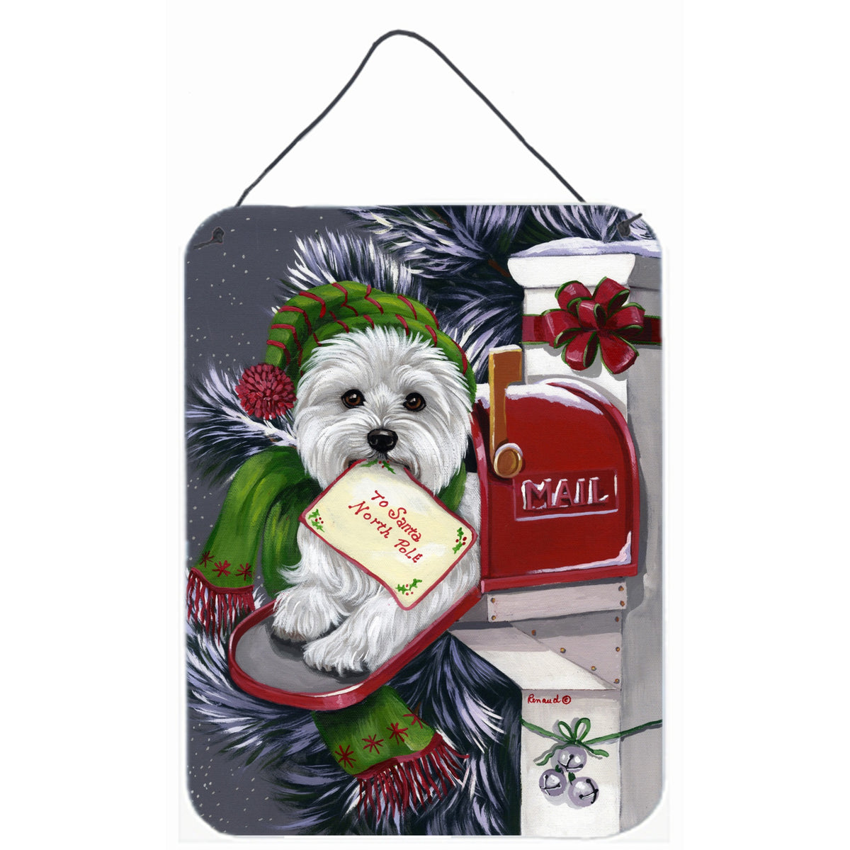 Westie Christmas Letter To Santa Wall Or Door Hanging Prints