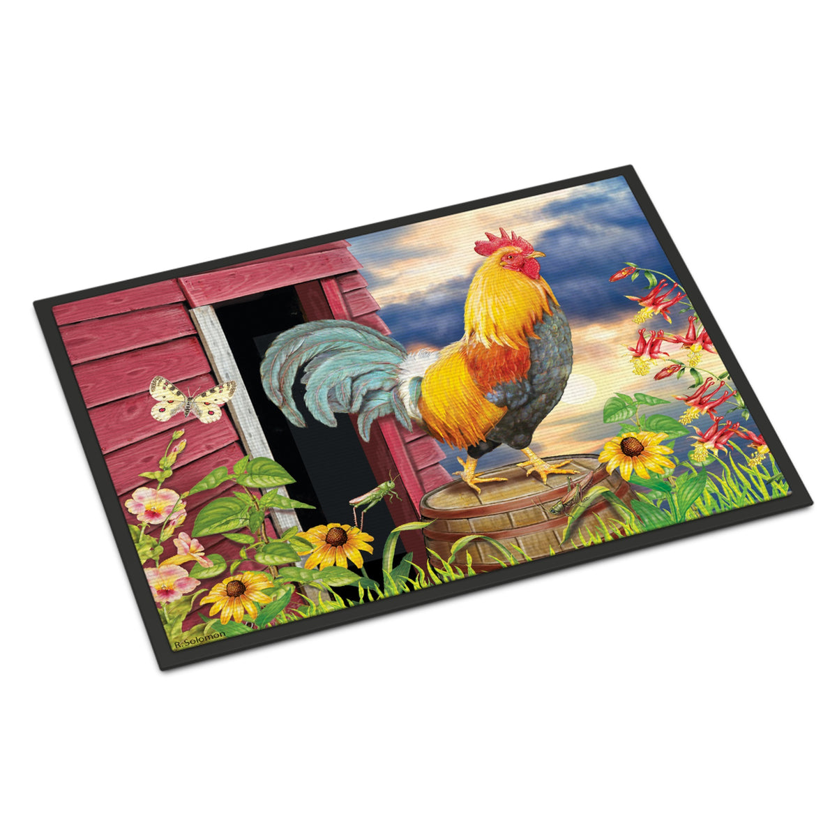Rooster Barnyard Morning Indoor Or Outdoor Mat 18X27