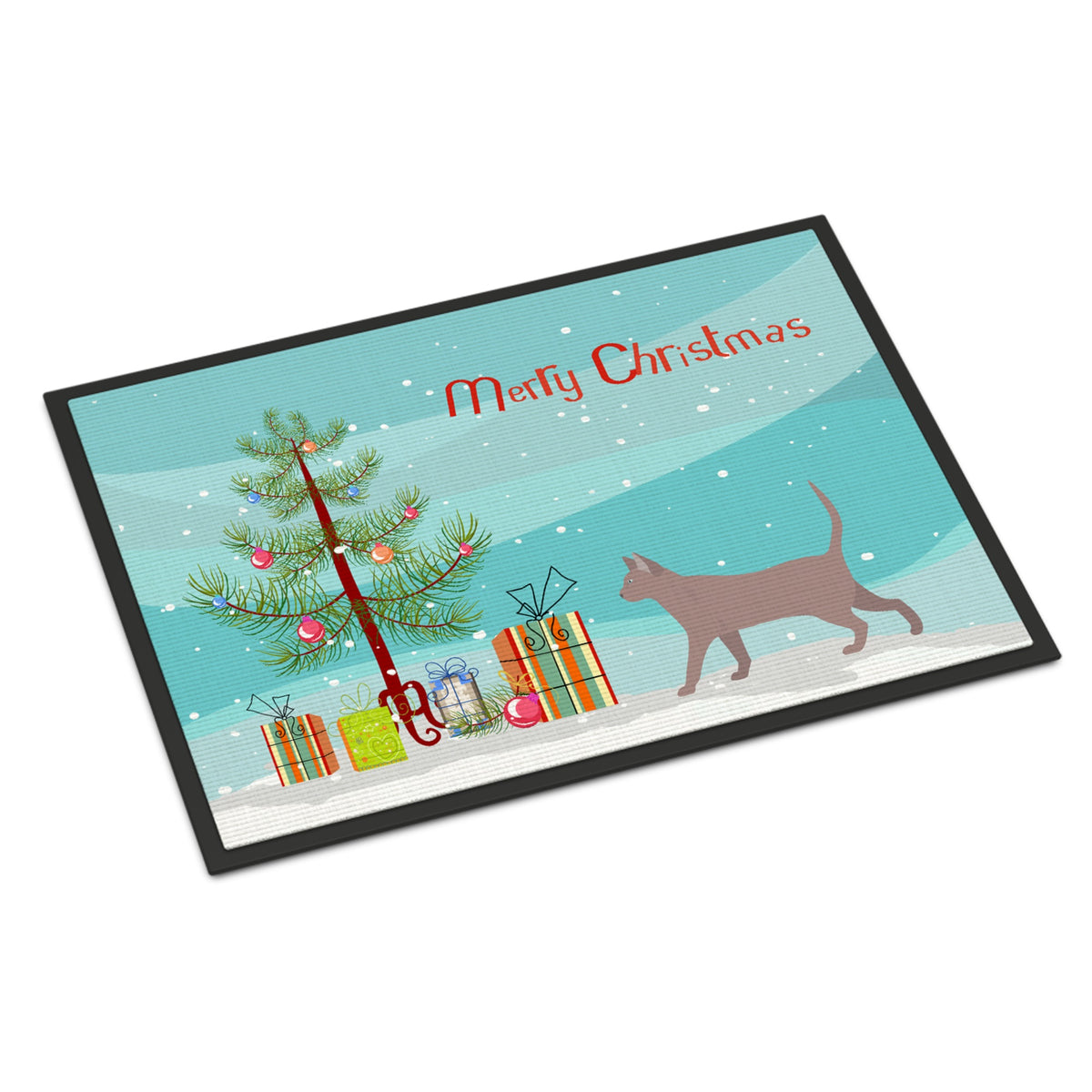 Thai Lilac #2 Cat Merry Christmas Indoor Or Outdoor Mat 24X36