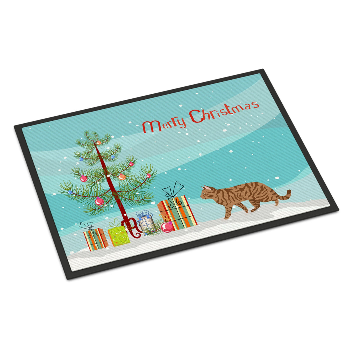Toyger Cat Merry Christmas Indoor Or Outdoor Mat 24X36