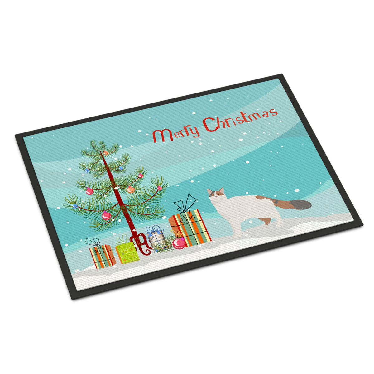 Turkish Van #2 Cat Merry Christmas Indoor Or Outdoor Mat 24X36
