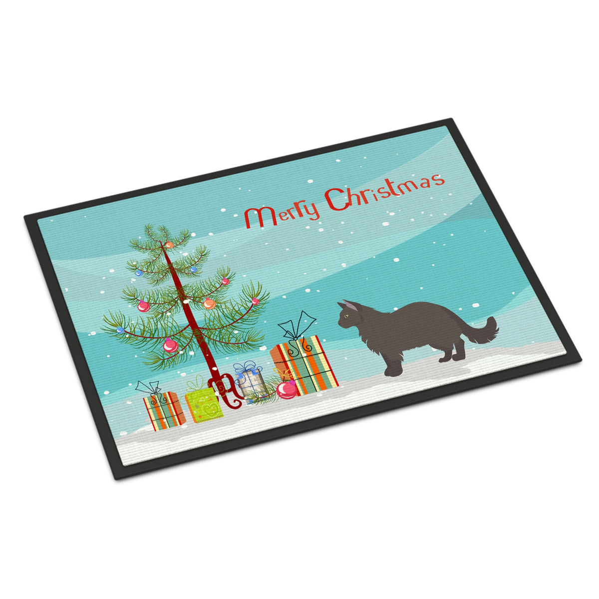 York Chocolate #2 Cat Merry Christmas Indoor Or Outdoor Mat 24X36
