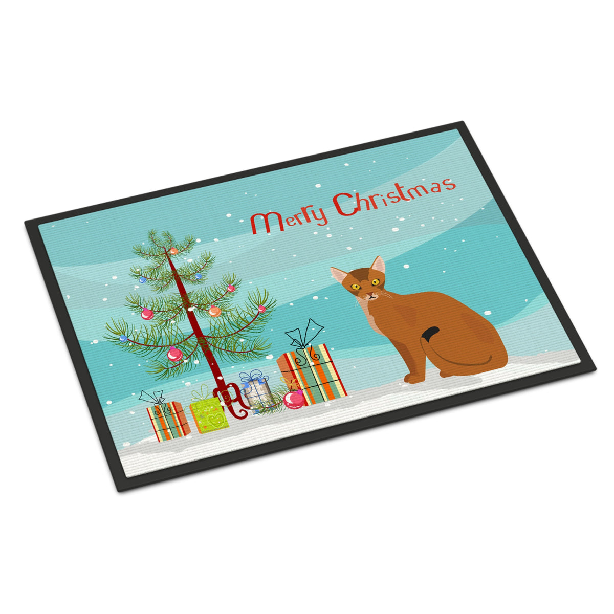 Abyssinian Cat Merry Christmas Indoor Or Outdoor Mat 24X36