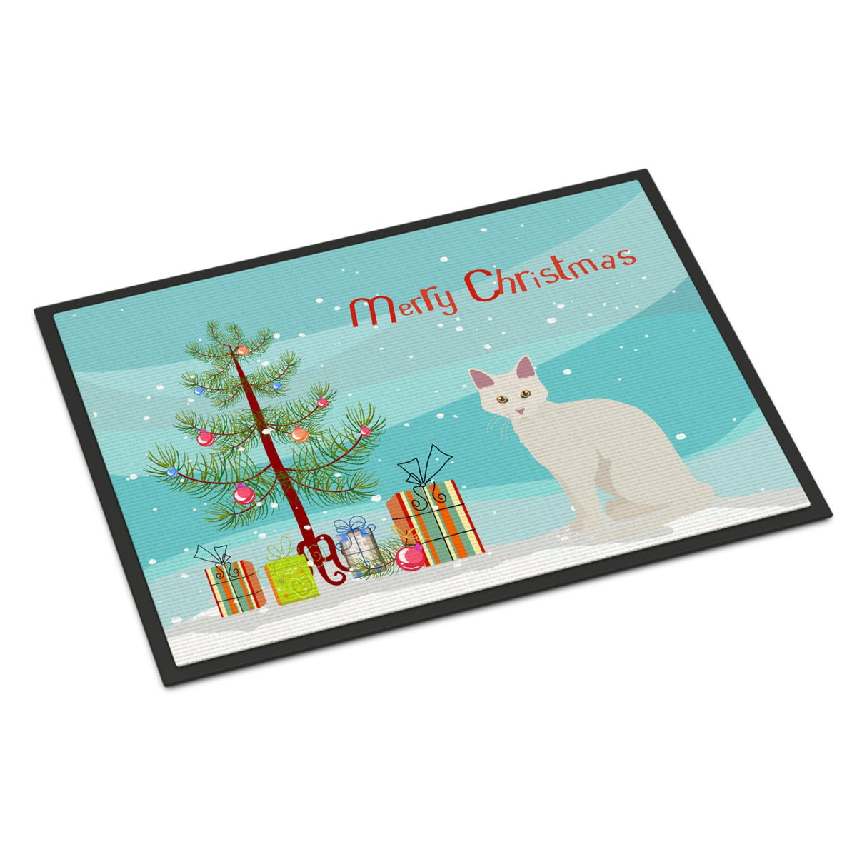 Aphrodite Giant Cat Merry Christmas Indoor Or Outdoor Mat 24X36