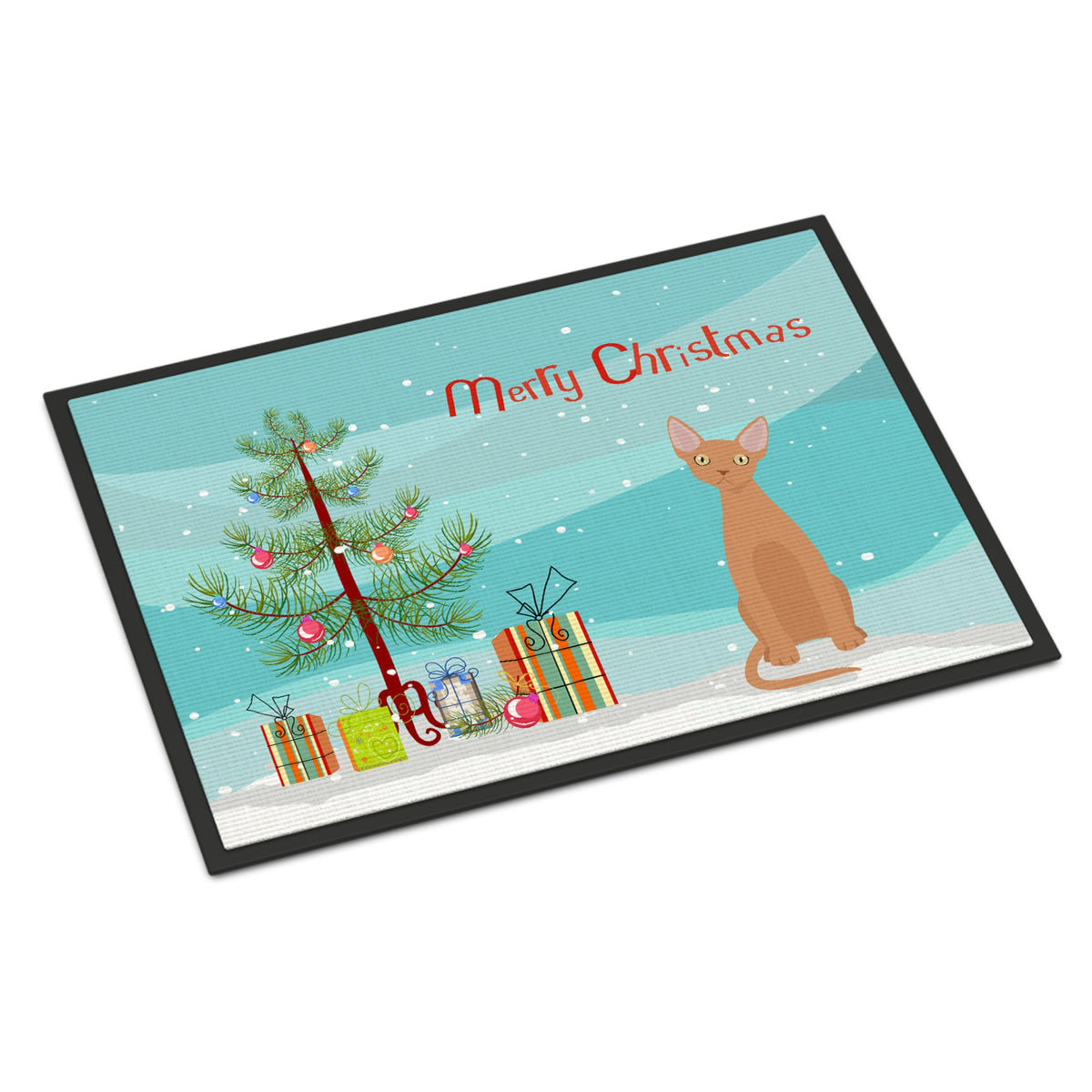 Devon Rex #1 Cat Merry Christmas Indoor Or Outdoor Mat 24X36