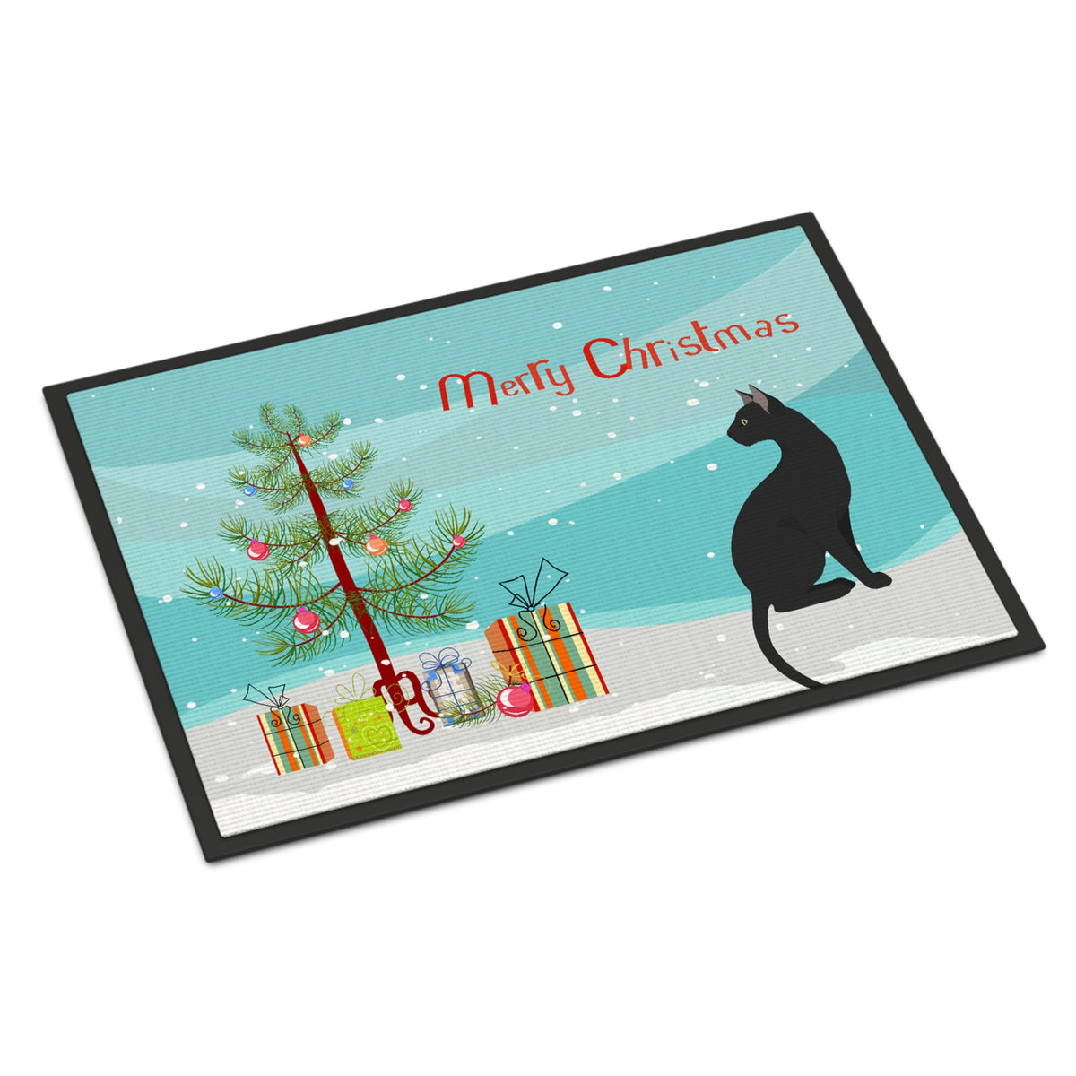 Pantherette Cat Merry Christmas Indoor Or Outdoor Mat 24X36