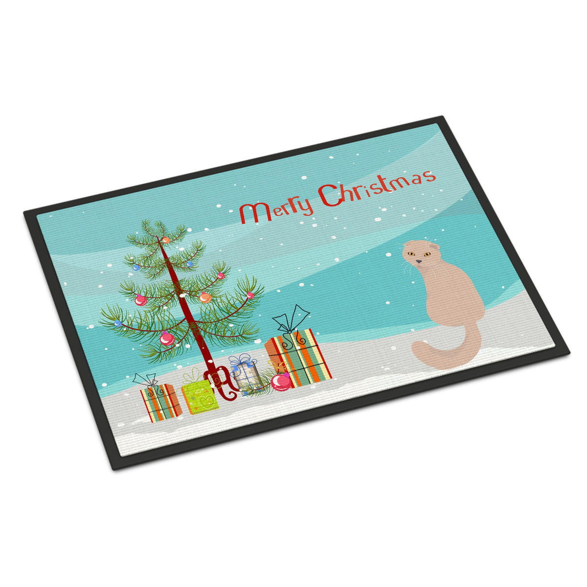 Scottish Fold Cat Merry Christmas Indoor Or Outdoor Mat 24X36